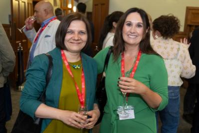 Two ladies smiling